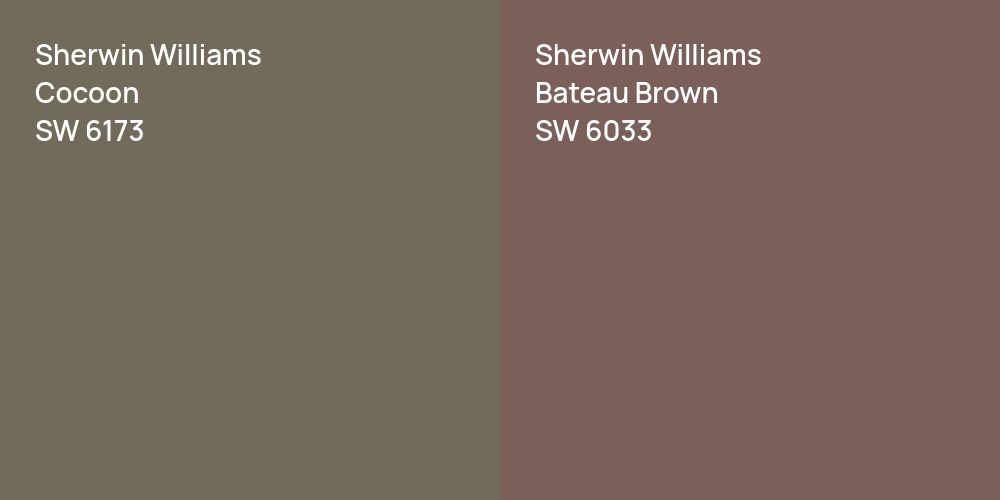 Sherwin Williams Cocoon vs. Sherwin Williams Bateau Brown