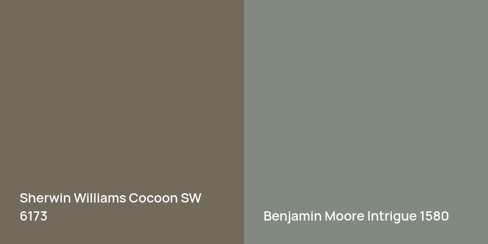 Sherwin Williams Cocoon vs. Benjamin Moore Intrigue