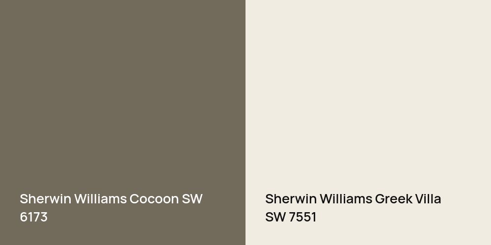 Sherwin Williams Cocoon vs. Sherwin Williams Greek Villa