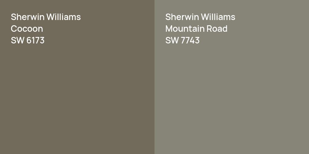 Sherwin Williams Cocoon vs. Sherwin Williams Mountain Road