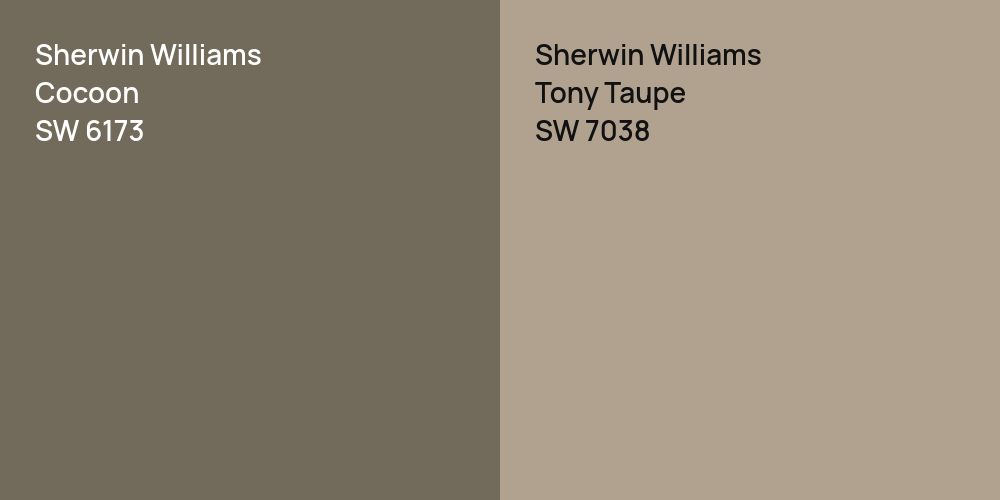 Sherwin Williams Cocoon vs. Sherwin Williams Tony Taupe