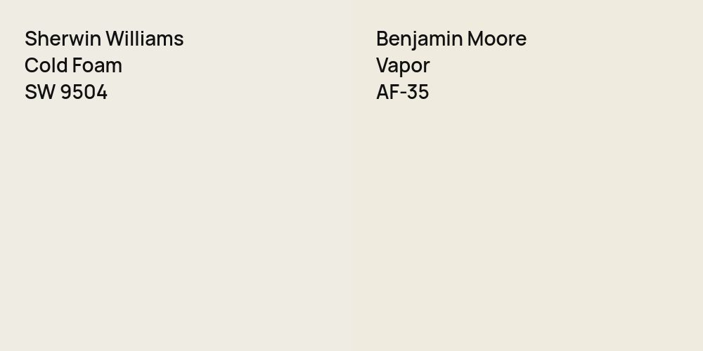 Sherwin Williams Cold Foam vs. Benjamin Moore Vapor