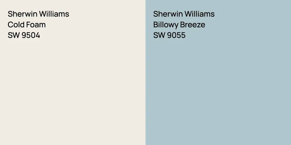 Sherwin Williams Cold Foam vs. Sherwin Williams Billowy Breeze