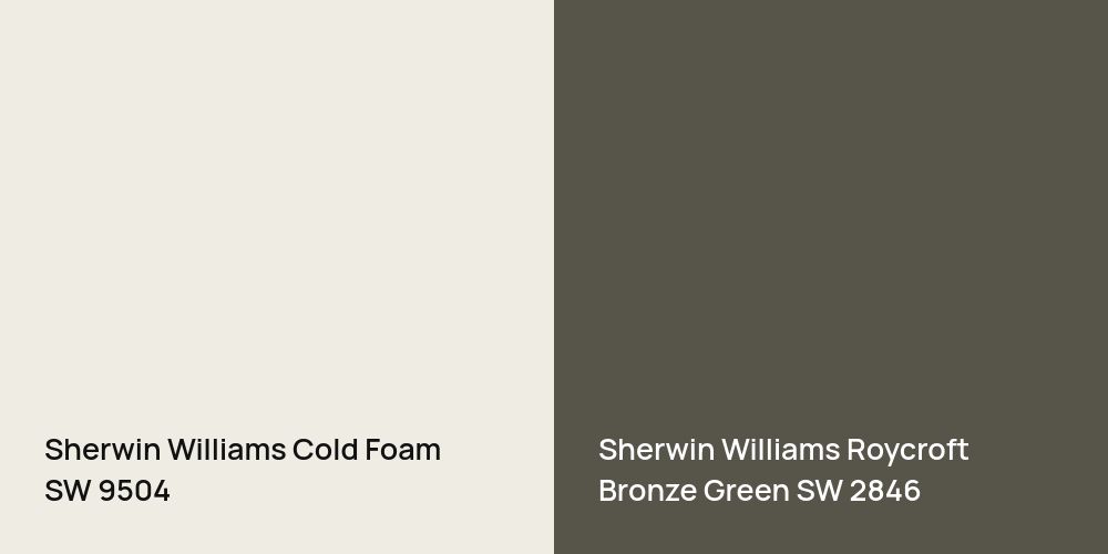 Sherwin Williams Cold Foam vs. Sherwin Williams Roycroft Bronze Green