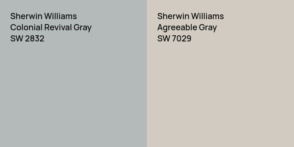 Sherwin Williams Colonial Revival Gray vs. Sherwin Williams Agreeable Gray