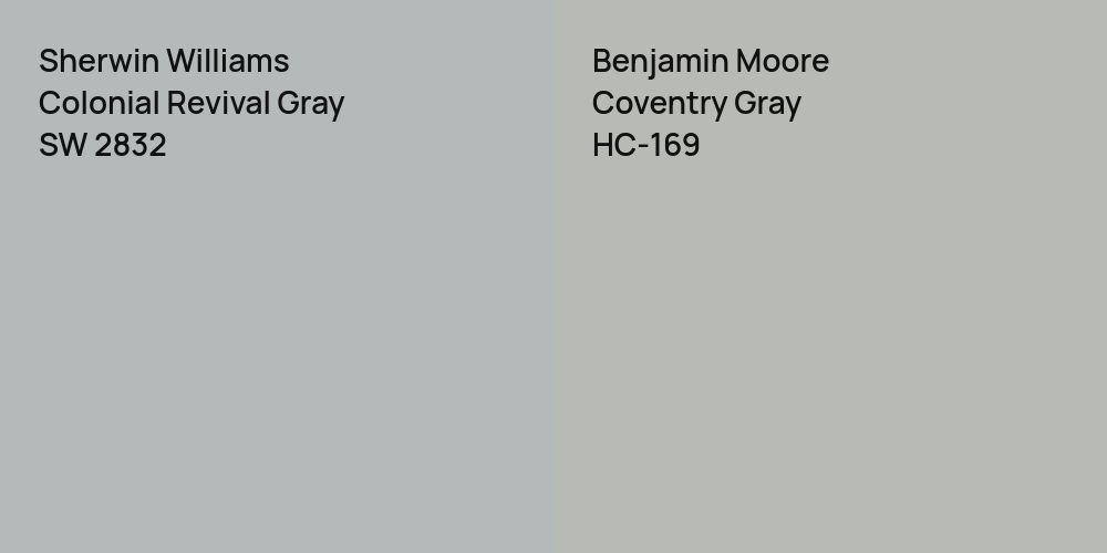 Sherwin Williams Colonial Revival Gray vs. Benjamin Moore Coventry Gray