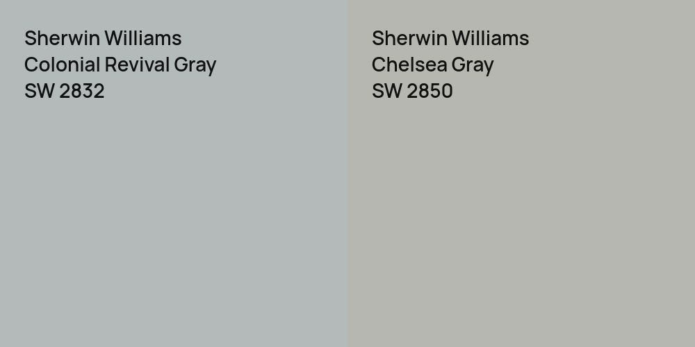 Sherwin Williams Colonial Revival Gray vs. Sherwin Williams Chelsea Gray