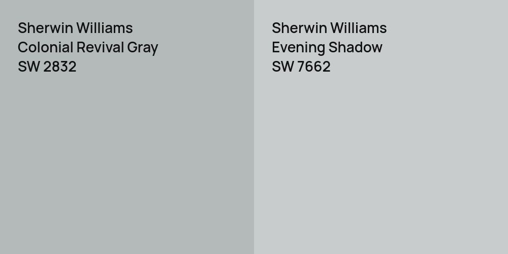 Sherwin Williams Colonial Revival Gray vs. Sherwin Williams Evening Shadow