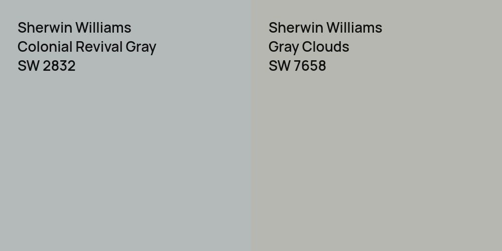 Sherwin Williams Colonial Revival Gray vs. Sherwin Williams Gray Clouds