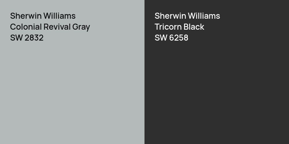 Sherwin Williams Colonial Revival Gray vs. Sherwin Williams Tricorn Black