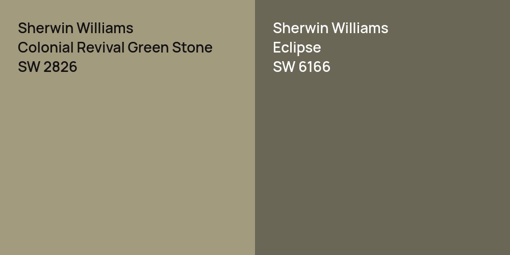 Sherwin Williams Colonial Revival Green Stone vs. Sherwin Williams Eclipse