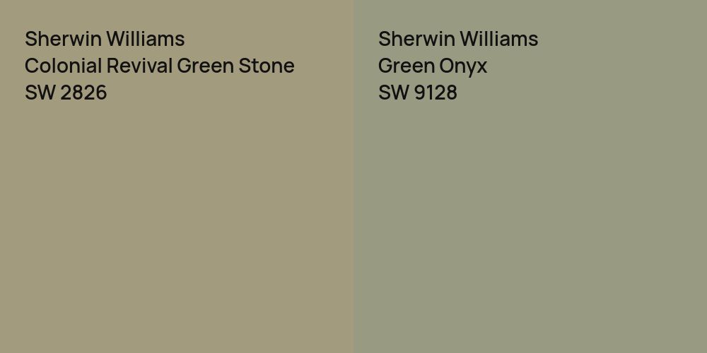 Sherwin Williams Colonial Revival Green Stone vs. Sherwin Williams Green Onyx