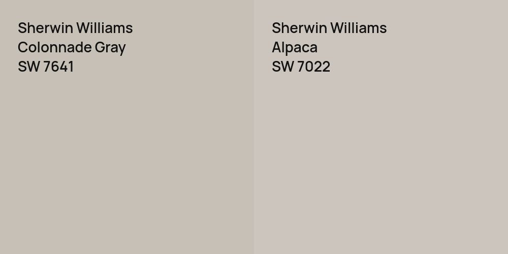 Sherwin Williams Colonnade Gray vs. Sherwin Williams Alpaca