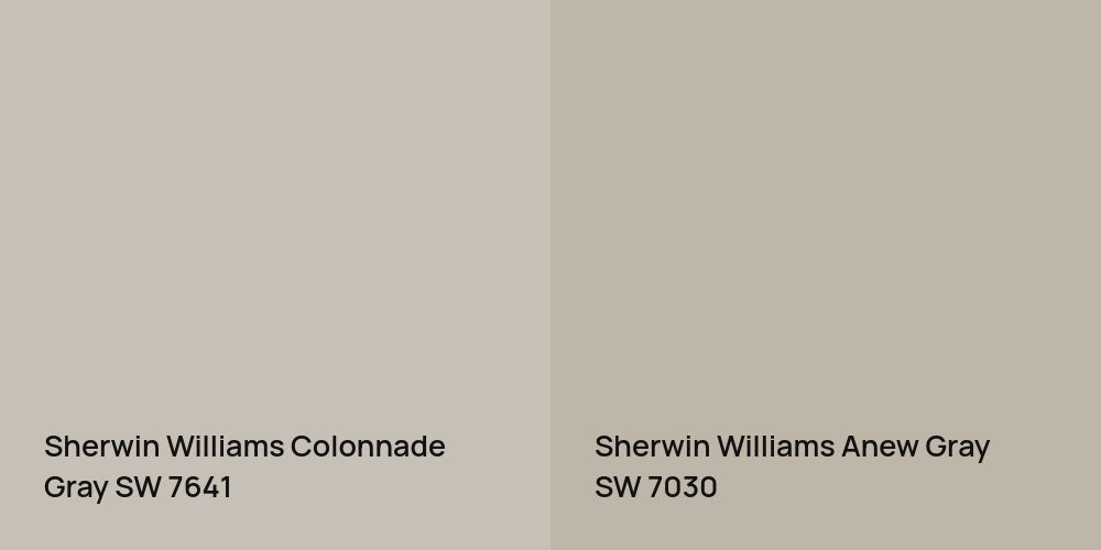 Sherwin Williams Colonnade Gray vs. Sherwin Williams Anew Gray