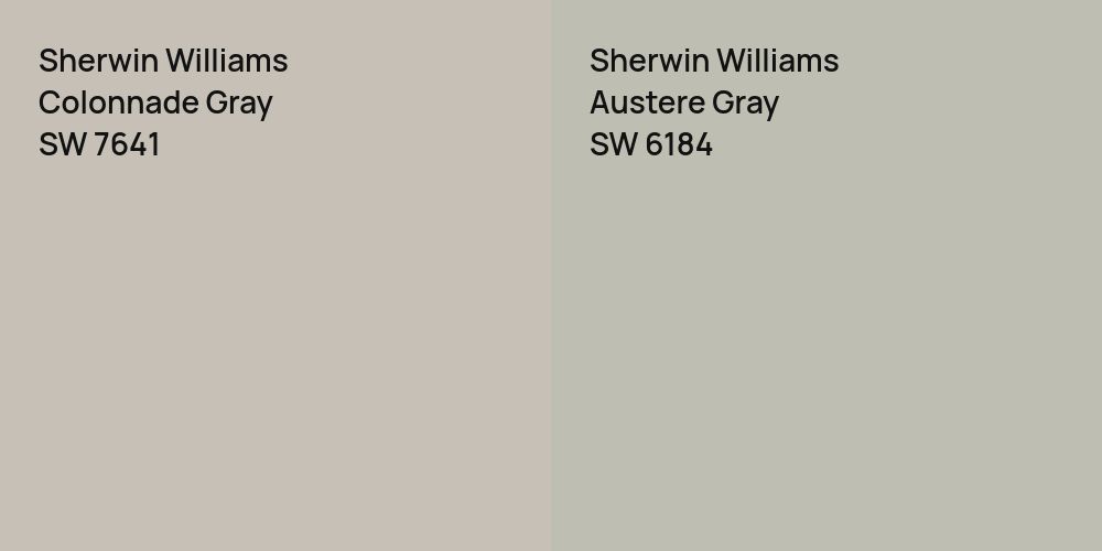 Sherwin Williams Colonnade Gray vs. Sherwin Williams Austere Gray