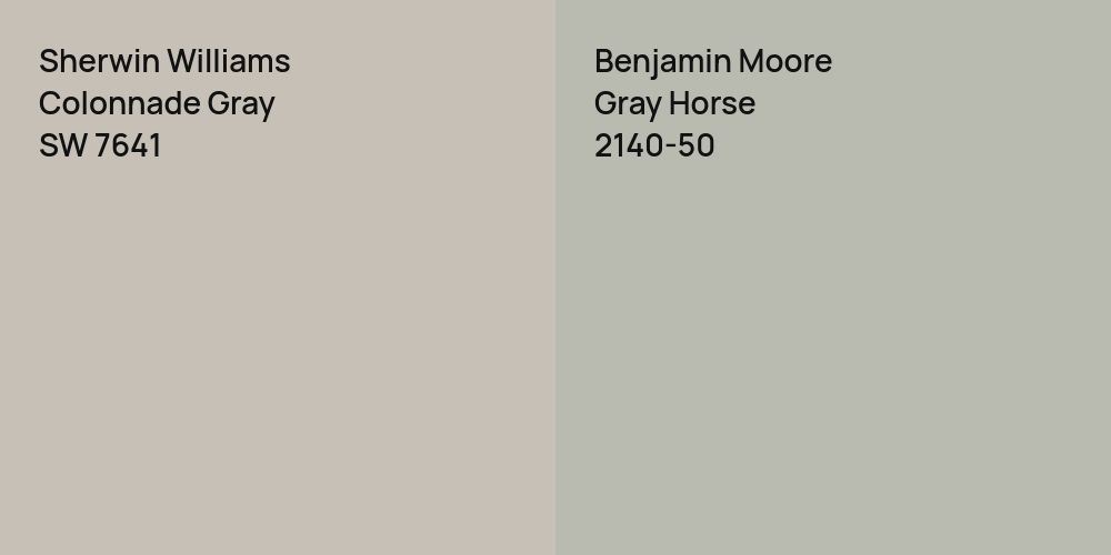 Sherwin Williams Colonnade Gray vs. Benjamin Moore Gray Horse