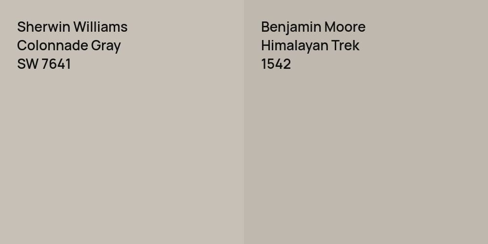 Sherwin Williams Colonnade Gray vs. Benjamin Moore Himalayan Trek