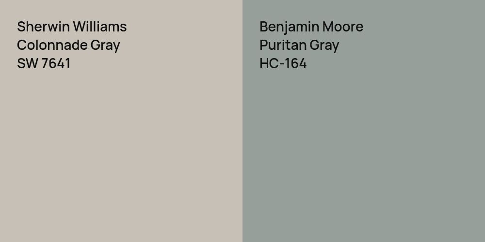 Sherwin Williams Colonnade Gray vs. Benjamin Moore Puritan Gray