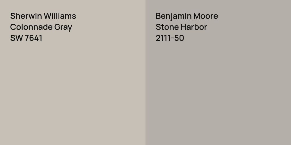 Sherwin Williams Colonnade Gray vs. Benjamin Moore Stone Harbor