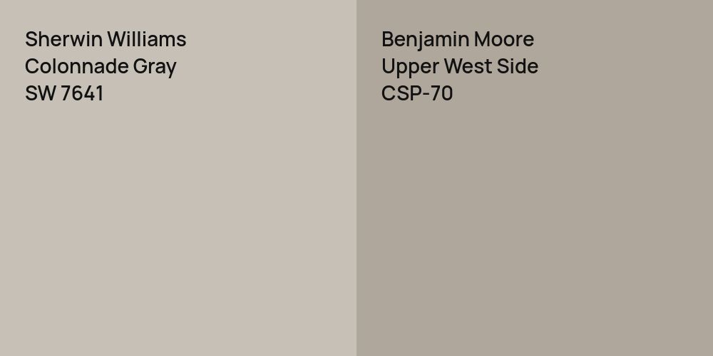 Sherwin Williams Colonnade Gray vs. Benjamin Moore Upper West Side