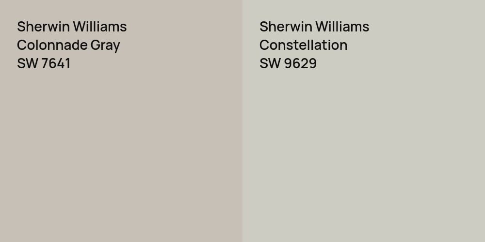 Sherwin Williams Colonnade Gray vs. Sherwin Williams Constellation