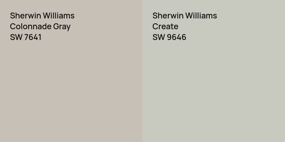 Sherwin Williams Colonnade Gray vs. Sherwin Williams Create