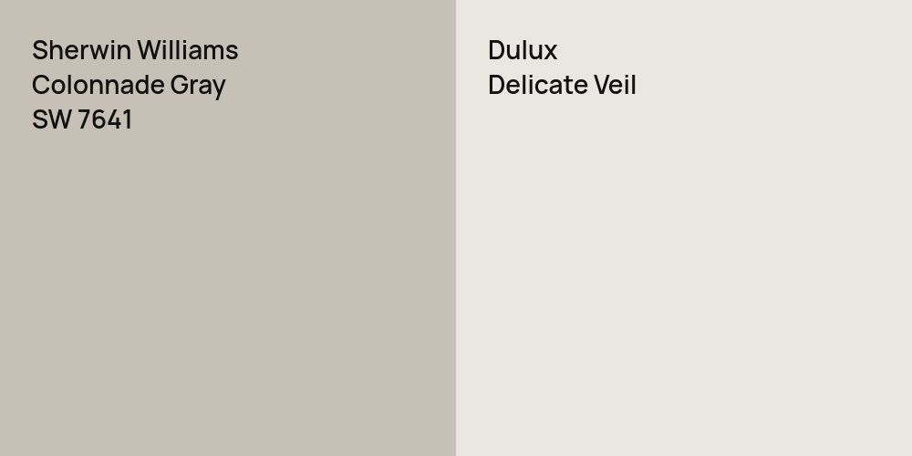 Sherwin Williams Colonnade Gray vs. Dulux Delicate Veil