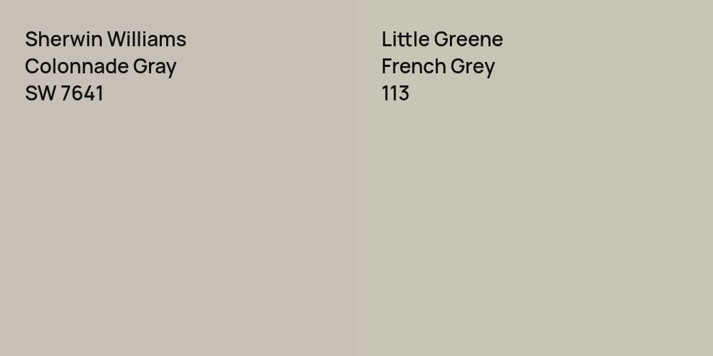 Sherwin Williams Colonnade Gray vs. Little Greene French Grey