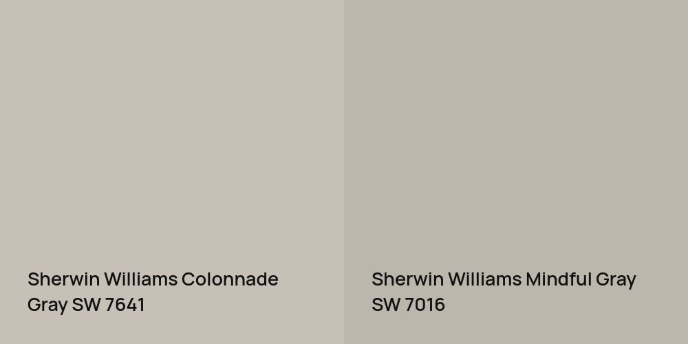 Sherwin Williams Colonnade Gray vs. Sherwin Williams Mindful Gray