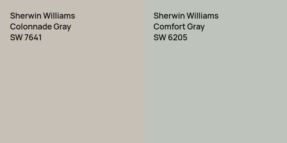 Sherwin Williams Colonnade Gray vs. Sherwin Williams Comfort Gray