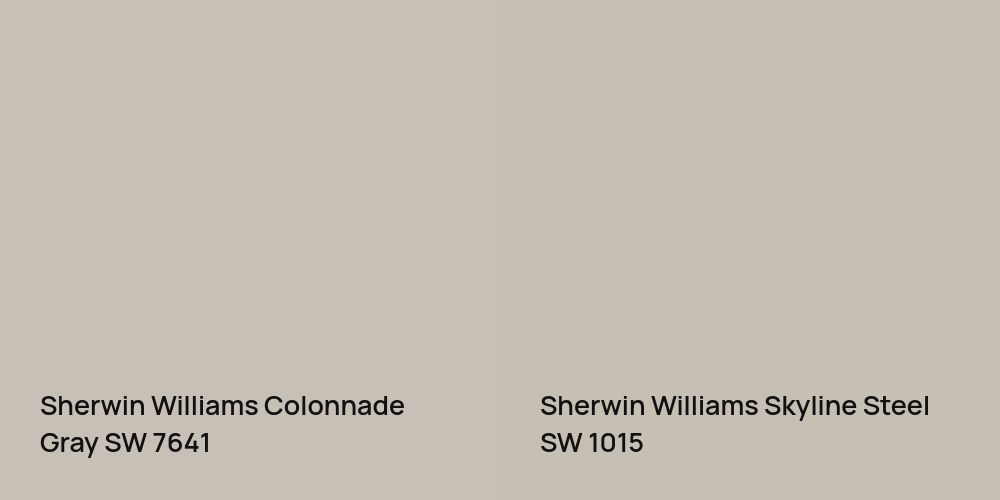 Sherwin Williams Colonnade Gray vs. Sherwin Williams Skyline Steel