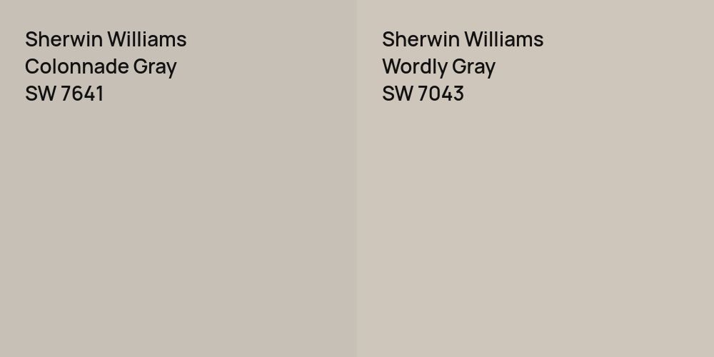 Sherwin Williams Colonnade Gray vs. Sherwin Williams Wordly Gray