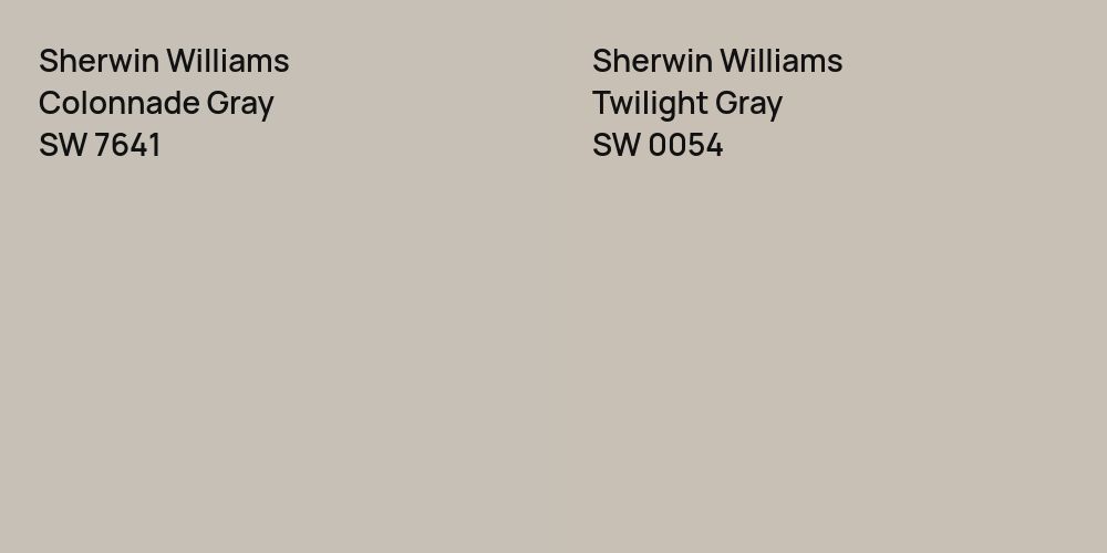 Sherwin Williams Colonnade Gray vs. Sherwin Williams Twilight Gray