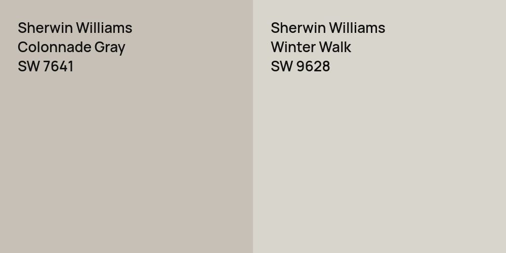 Sherwin Williams Colonnade Gray vs. Sherwin Williams Winter Walk