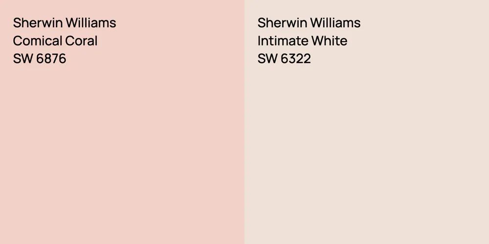 Sherwin Williams Comical Coral vs. Sherwin Williams Intimate White