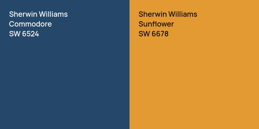 Sherwin Williams Commodore vs. Sherwin Williams Sunflower