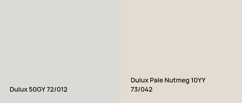 Dulux  50GY 72/012 vs Dulux Pale Nutmeg 10YY 73/042