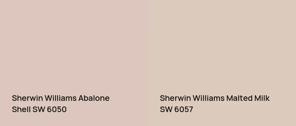 Sherwin Williams Abalone Shell SW 6050 vs Sherwin Williams Malted Milk SW 6057