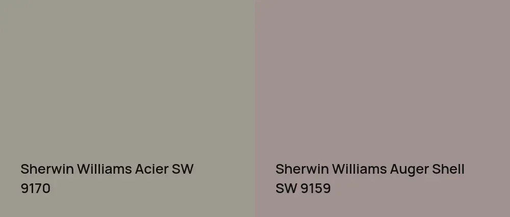 Sherwin Williams Acier SW 9170 vs Sherwin Williams Auger Shell SW 9159