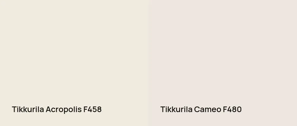 Tikkurila Acropolis F458 vs Tikkurila Cameo F480
