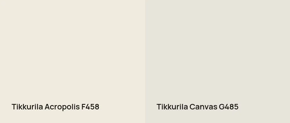 Tikkurila Acropolis F458 vs Tikkurila Canvas G485