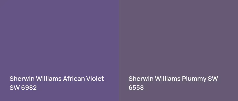 Sherwin Williams African Violet SW 6982 vs Sherwin Williams Plummy SW 6558