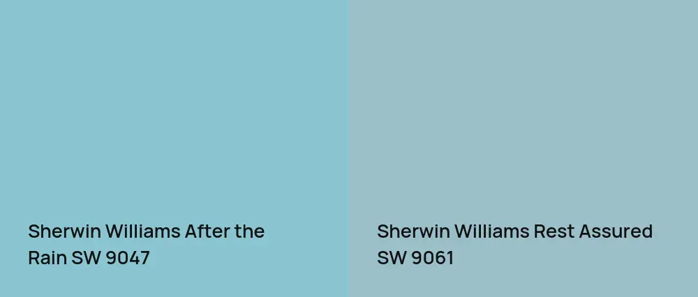 Sherwin Williams After the Rain SW 9047 vs Sherwin Williams Rest Assured SW 9061