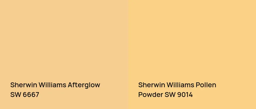 Sherwin Williams Afterglow SW 6667 vs Sherwin Williams Pollen Powder SW 9014