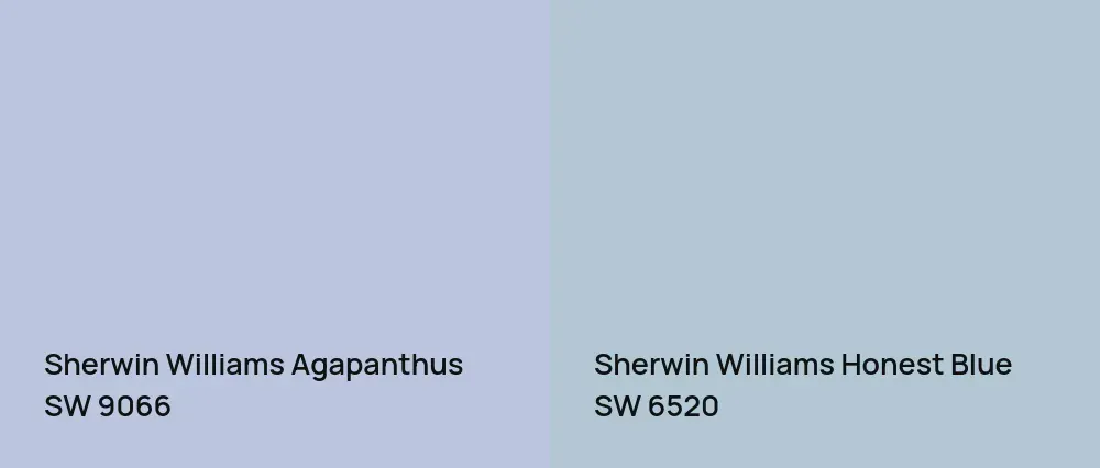 Sherwin Williams Agapanthus SW 9066 vs Sherwin Williams Honest Blue SW 6520