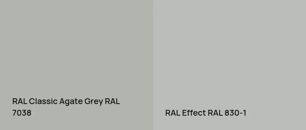 RAL Classic Agate Grey RAL 7038 vs RAL Effect  RAL 830-1
