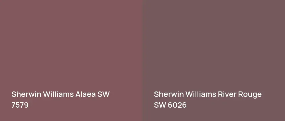 Sherwin Williams Alaea SW 7579 vs Sherwin Williams River Rouge SW 6026