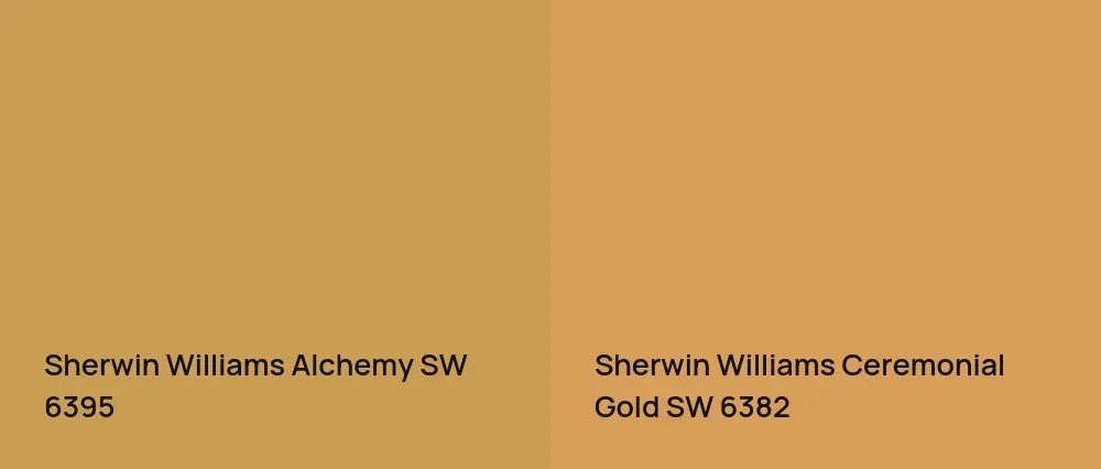 Sherwin Williams Alchemy SW 6395 vs Sherwin Williams Ceremonial Gold SW 6382