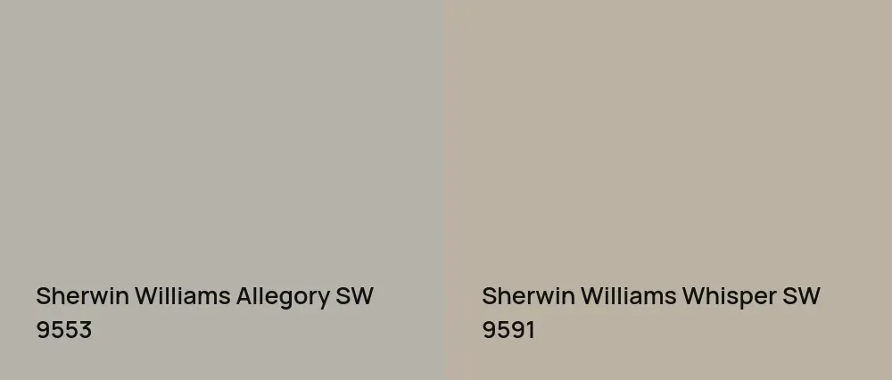 Sherwin Williams Allegory SW 9553 vs Sherwin Williams Whisper SW 9591