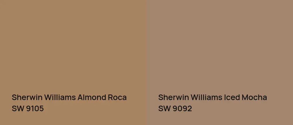Sherwin Williams Almond Roca SW 9105 vs Sherwin Williams Iced Mocha SW 9092